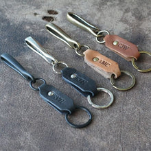 Load image into Gallery viewer, The Big Bass Fine Leather Keychain Fish Hook Key Ring Holder | Holtz Leather Co.

