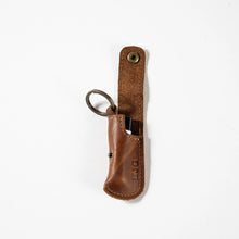 Load image into Gallery viewer, The Sidekick Personalized Fine Leather Lip Balm Holster with Key Ring | Holtz Leather Co.
