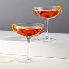 Load image into Gallery viewer, Seneca Faceted Coupe Glasses Set of 2 (Online Only)
