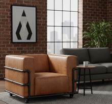 Load image into Gallery viewer, Henry Industrial Modern Leather Arm Chair (2 Colors Available) [Online Only]
