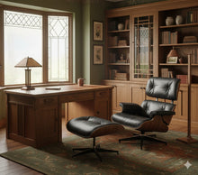 Load image into Gallery viewer, Luxury Lounge / Office Chair with Ottoman – Top Grain Leather [Online Only]
