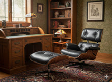 Load image into Gallery viewer, Luxury Lounge / Office Chair with Ottoman – Top Grain Leather [Online Only]
