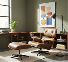 Load image into Gallery viewer, Luxury Lounge / Office Chair with Ottoman – Top Grain Leather [Online Only]
