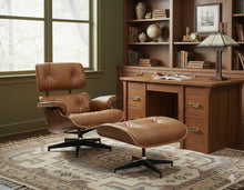 Load image into Gallery viewer, Luxury Lounge / Office Chair with Ottoman – Top Grain Leather [Online Only]
