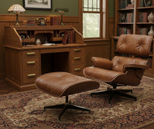 Load image into Gallery viewer, Luxury Lounge / Office Chair with Ottoman – Top Grain Leather [Online Only]
