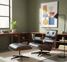 Load image into Gallery viewer, Luxury Lounge / Office Chair with Ottoman – Top Grain Leather [Online Only]
