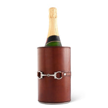 Load image into Gallery viewer, Premium Genuine Leather Bit Wine Bottle Chiller  - Stainless Lined [Online Only]
