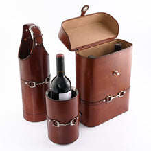 Load image into Gallery viewer, Premium Genuine Leather Bit Wine Bottle Chiller  - Stainless Lined [Online Only]
