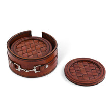 Load image into Gallery viewer, Premium Genuine Leather Coaster Set Bit - Set of 6 [Online Only]
