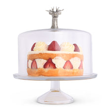Load image into Gallery viewer, Elk Head Knob Glass Covered Cake / Dessert Stand [Online Only]
