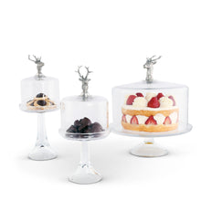 Load image into Gallery viewer, Elk Head Knob Glass Covered Cake / Dessert Stand [Online Only]
