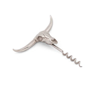 Load image into Gallery viewer, Pewter Cow Skull Wine Pull [Online Only]
