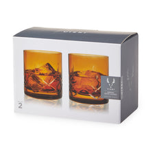 Load image into Gallery viewer, Admiral Crystal Rocks Glasses in Amber Set of 2 (Online Only)
