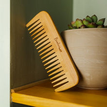 Load image into Gallery viewer, Bamboo Wide Tooth Comb | Pointed Tips [Online Only]
