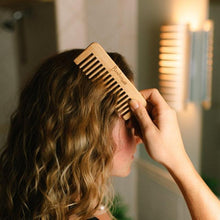 Load image into Gallery viewer, Bamboo Wide Tooth Comb | Flat Tips [Online Only]
