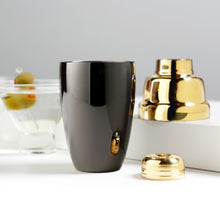 Load image into Gallery viewer, Heavyweight Cocktail Shaker in Black &amp; Gold (Online Only)
