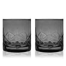 Load image into Gallery viewer, Admiral Crystal Rocks Glasses in Smoke Set of 2 (Online Only)
