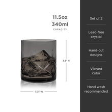 Load image into Gallery viewer, Admiral Crystal Rocks Glasses in Smoke Set of 2 (Online Only)
