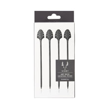 Load image into Gallery viewer, Art Deco Cocktail Picks in Gunmetal Set of 4 (Online Only)
