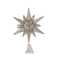 Load image into Gallery viewer, Metal Star Tree Topper with Glitter

