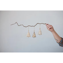 Load image into Gallery viewer, Handmade Paper Mache Tree Ornament with Wood Bead (3 Styles)
