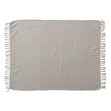 Load image into Gallery viewer, Beige &amp; White Textured Stripe Throw Blanket
