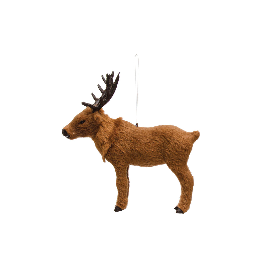 Faux Fur Elk Ornament
