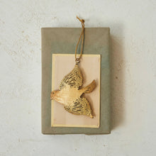 Load image into Gallery viewer, Metal Bird Ornament w/Distressed Gold Finish
