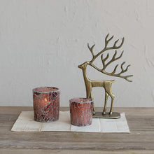 Load image into Gallery viewer, Cast Aluminum Reindeer on Base w/Antique Gold Finish
