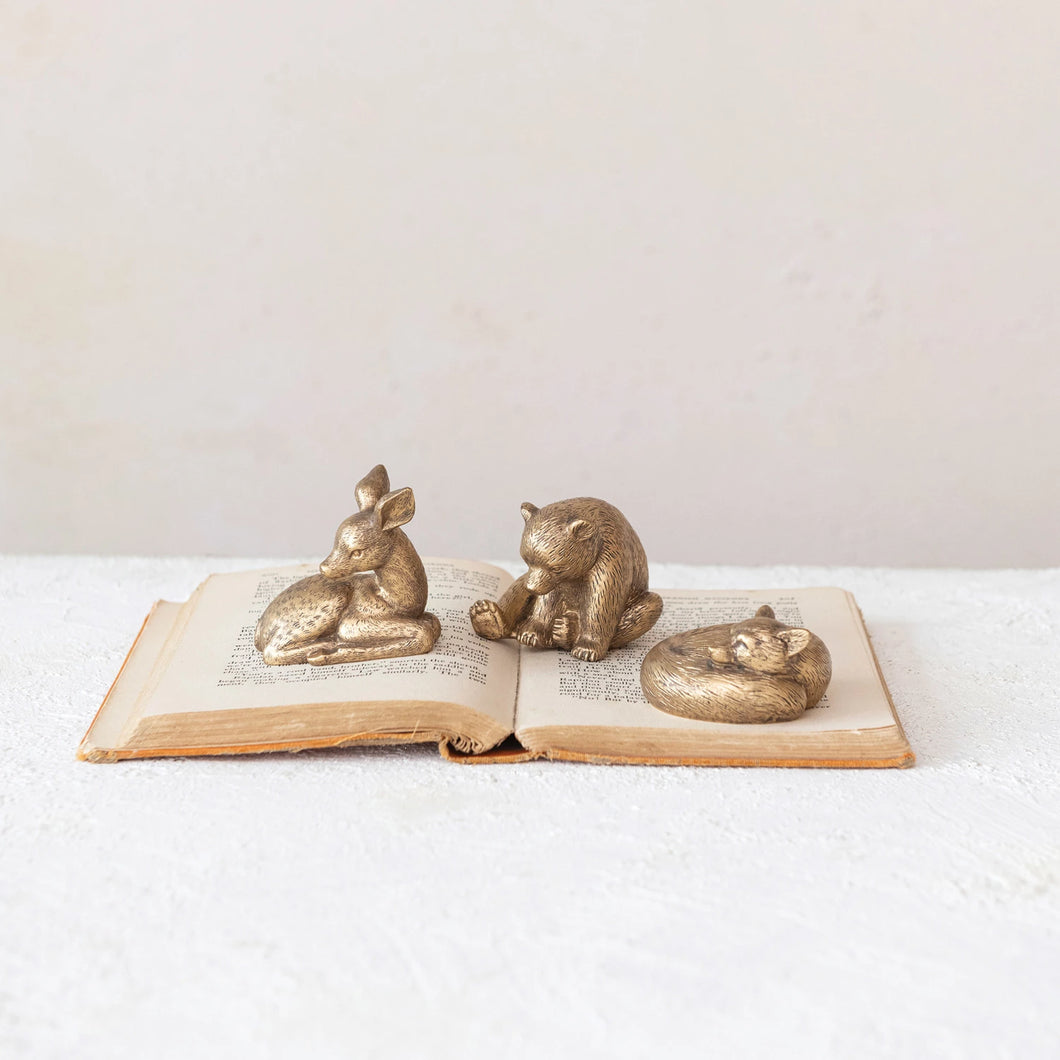 Resin Animal with Antique Gold Finish (3 Styles)