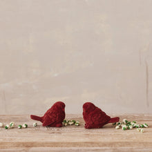 Load image into Gallery viewer, Burgundy Flocked Resin Chickadee (2 Styles)
