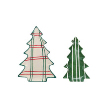 Load image into Gallery viewer, Hand-Painted Ceramic Tree Shaped Plates with Stripe Patterns (2 Styles)
