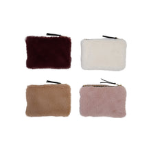 Load image into Gallery viewer, Faux Fur Fabric Zip Pouch with Interior Lining (4 Colors)
