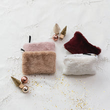 Load image into Gallery viewer, Faux Fur Fabric Zip Pouch with Interior Lining (4 Colors)

