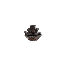 Load image into Gallery viewer, Brown Metal Pinecone Taper Holder with Ice Finish

