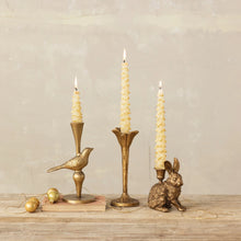 Load image into Gallery viewer, Cast Iron Bird Taper Holder with Antique Gold Finish
