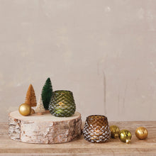 Load image into Gallery viewer, Glass Pinecone Shaped Tealight/Votive Holder (2 Colors)
