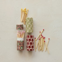 Load image into Gallery viewer, Safety Matches in Tube Matchbox with Seasonal Botanical Pattern (3 Styles)
