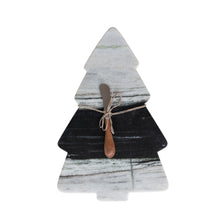 Load image into Gallery viewer, Marble Cheese/Serving Board with Canape Knife Tied with Jute (Set of 2)
