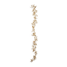 Load image into Gallery viewer, Faux Leaves &amp; Berries Garland, Antique Gold Finish
