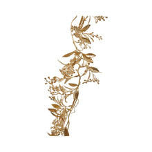 Load image into Gallery viewer, Faux Leaves &amp; Berries Garland, Antique Gold Finish
