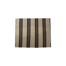Load image into Gallery viewer, Fabric Faux Sherpa Throw with Stripes, Black &amp; Grey
