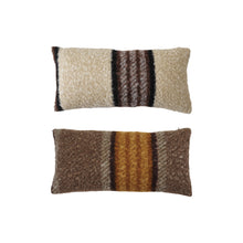 Load image into Gallery viewer, Fabric Faux Sherpa Lumbar Pillow with Stripes (2 Styles)
