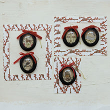 Load image into Gallery viewer, Convex Resin Framed Ornament with Seasonal Botanicals, Animal &amp; Velvet Bow (6 Styles)
