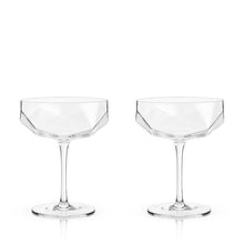 Load image into Gallery viewer, Seneca Faceted Coupe Glasses Set of 2 (Online Only)
