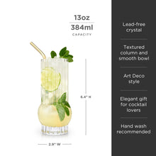 Load image into Gallery viewer, Art Deco Crystal Highball Glasses Set of 2 (Online Only)

