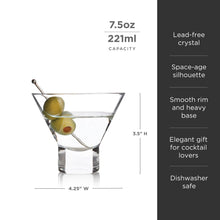Load image into Gallery viewer, Raye Heavy Base Crystal Stemless Martini Glasses Set of 4 (Online Only)
