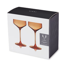 Load image into Gallery viewer, Reserve Nouveau Crystal Coupe Glasses in Amber Set of 2 (Online Only)
