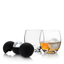 Load image into Gallery viewer, 4-Piece Ice Sphere Mold and Crystal Tumbler Set (Online Only)
