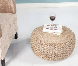 Braided Jute Pouf